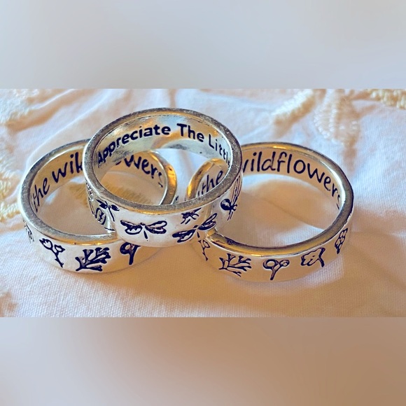 NWT SS Ring’s Nature Poetry-Two Styles- 1) Dragonfly Sz-6, 2) Wildflowers Sz-7&8 - Picture 7 of 16